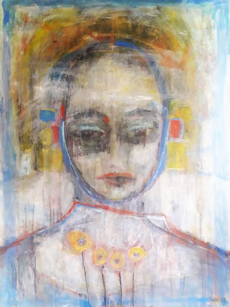 Akryl maleri Paleness follow her (2024) af Jette Lili Holl malet i 2024