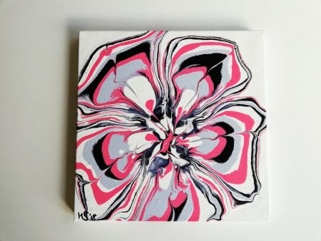 Akryl maleri Blomst 1 af Monika Suhr malet i 2018