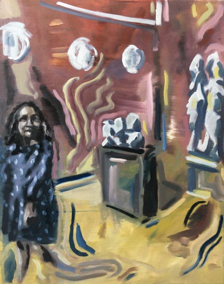 Olie maleri Uden titel af Anna Lind Petersen malet i 2020
