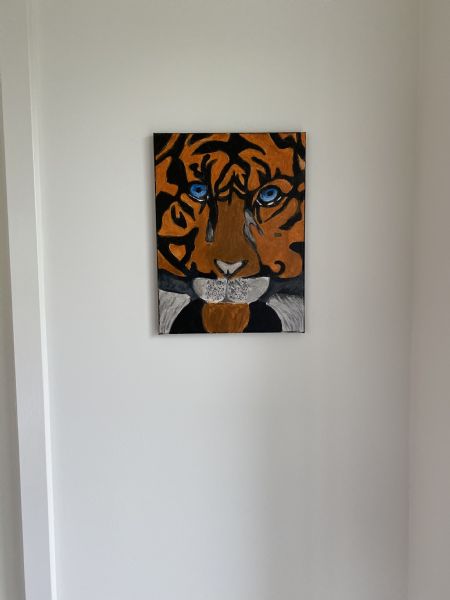Akryl maleri Tiger af Andy Yeh malet i 2011