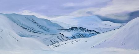 Olie maleri Svalbard 2 (2016) af Jette Hildebran malet i 2016