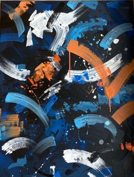 Akryl maleri Night vision 1 (2021) af Oliver Joe malet i 2021