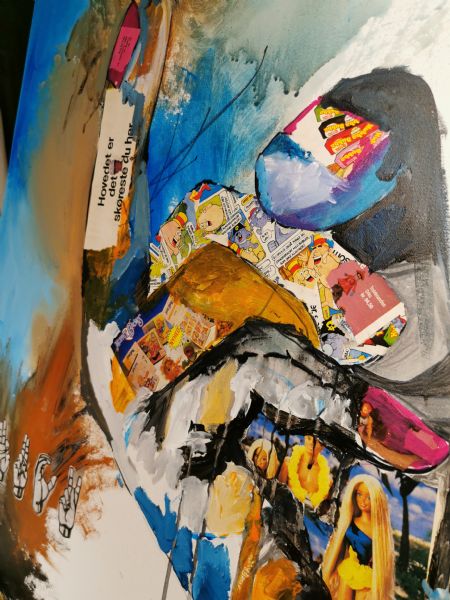 Akryl maleri Hovedet er det skøreste du har af O S malet i 2022
