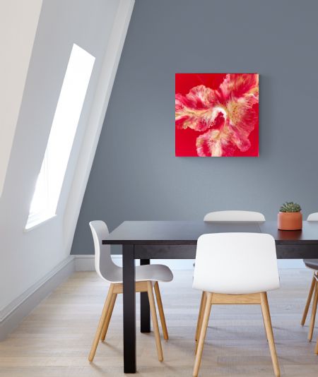 Akryl maleri Hot Lava af Vibeke Franciska von Staffeldt Beck malet i 2021