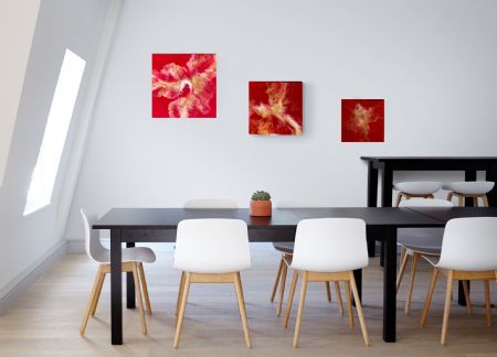 Akryl maleri Hot Lava serie af Vibeke Franciska von Staffeldt Beck malet i 2021