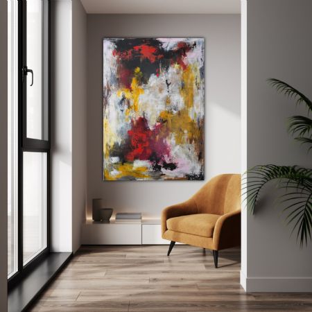 Akryl maleri Unavngivet af Art by Line Elliott malet i 2022