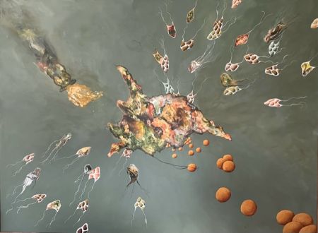 Akryl maleri Shades of Earth (2022) af Tanya Jensen malet i 2022