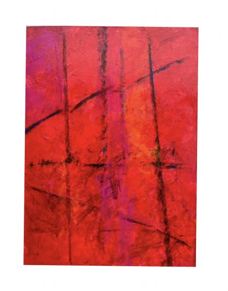 Akryl maleri Red Note af Annette Lyager malet i 2024