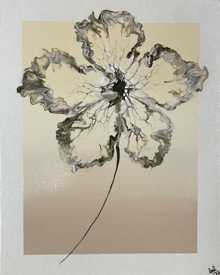 Akryl maleri Blomst. Nr. 575 af Lene Unmack Larsen malet i 2023