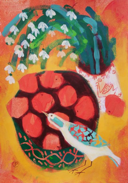 Akryl maleri Mandarin af Irina Plaksina malet i 2024