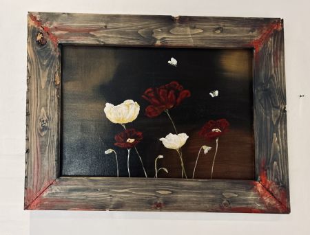 Akryl maleri FLOWERS af Leila A. Jansen malet i 2018