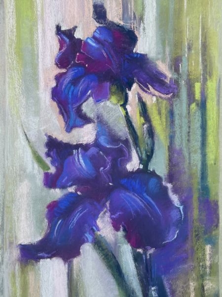 Blandede medier maleri Iris af Galina Landbo malet i 