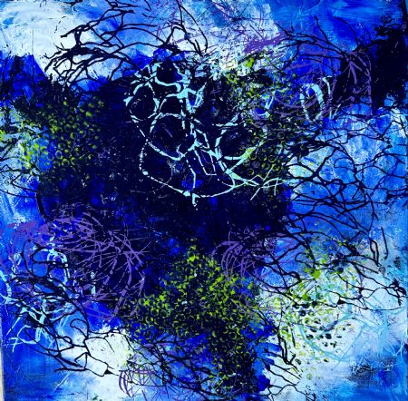 Akryl maleri Blue dream af Inge Thøgersen malet i 2024
