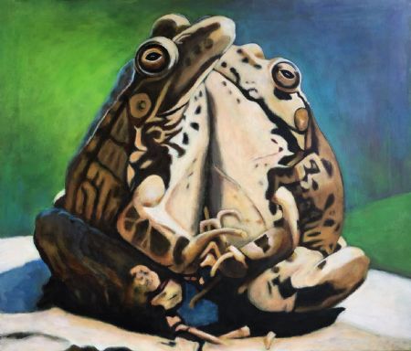 Akryl maleri Frog you! af Eva Vith Christensen malet i 2024