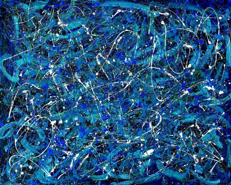 Akryl maleri Connection no blue af Inge Thøgersen malet i 2024