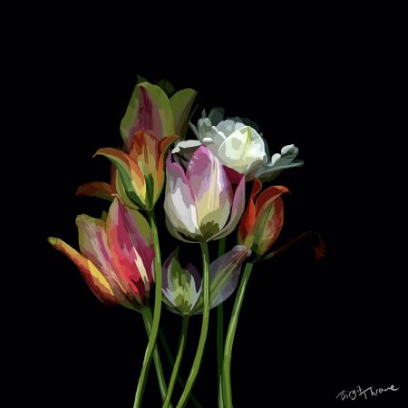  maleri Tulips af Birgit Thrane-de Waard malet i 