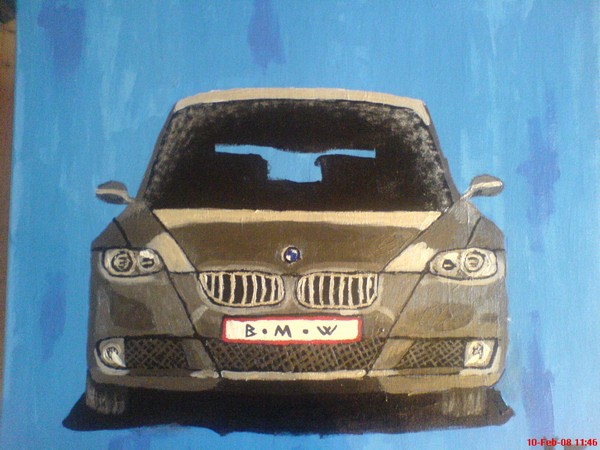 Akryl maleri Bmw af kt malet i 2008